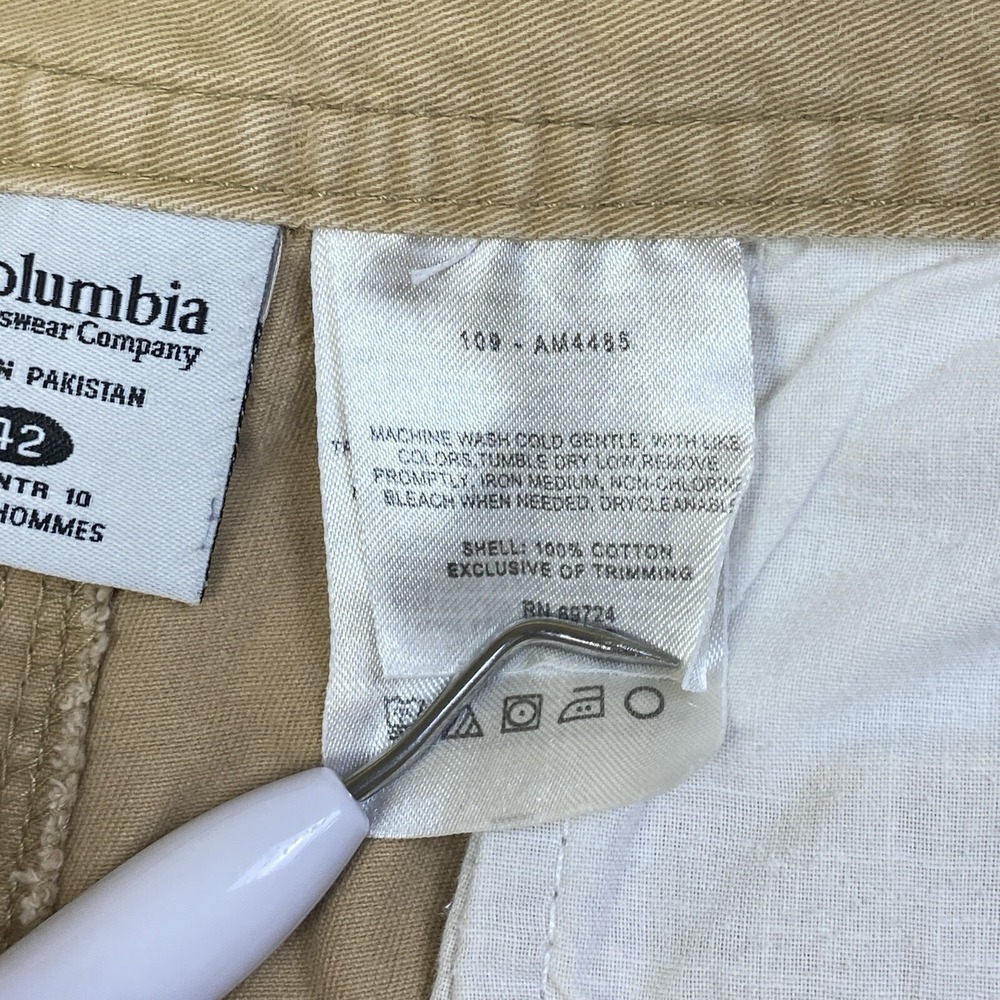 Columbia Shorts Men Beige Sz 42 100% Cotton Cargo Utility Casual Outdoors Hiking - Picture 12 of 12